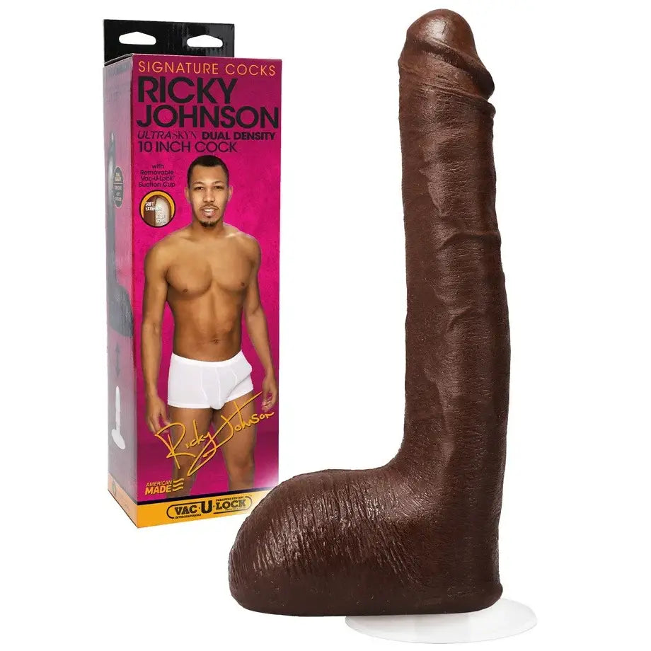 Signature Cocks - Ricky Johnson 10 Inch Ultraskyn Cock with Removable Vac-u-lock Suction Cup - Save 15% - Ultraskyn - Dildo United Kingdom