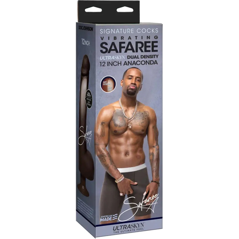 Signature Cocks Safaree Samuels Anaconda Vibrating Ultraskyn Cock with Suction Base Black 12 Inch - Save 15% - Dildo United Kingdom