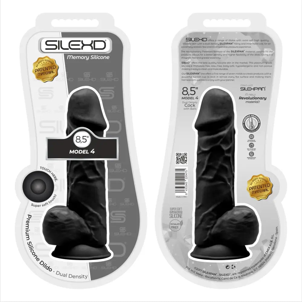 Silexd 8.5 Inch Realistic Silicone Dual Density Girthy Dildo with Suction Cup Balls Black - Dildos - Save 20% - Silexd Inch - United