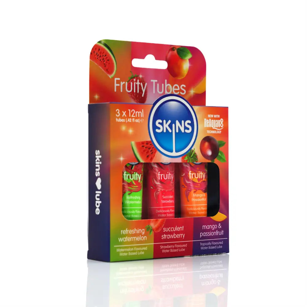 Skins 12ml Fruity 3 Pack Flavoured Sex Toy Lube – Watermelon Strawberry & Mango - Save 20% - Sale United Kingdom Stoke-on-trent