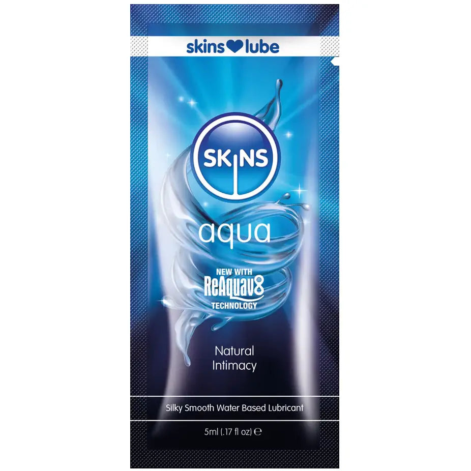 Skins Aqua Water Based Lubricant - 5ml Foil - Save 25% - Fast Shipping - Sale United Kingdom Stoke-on-trent