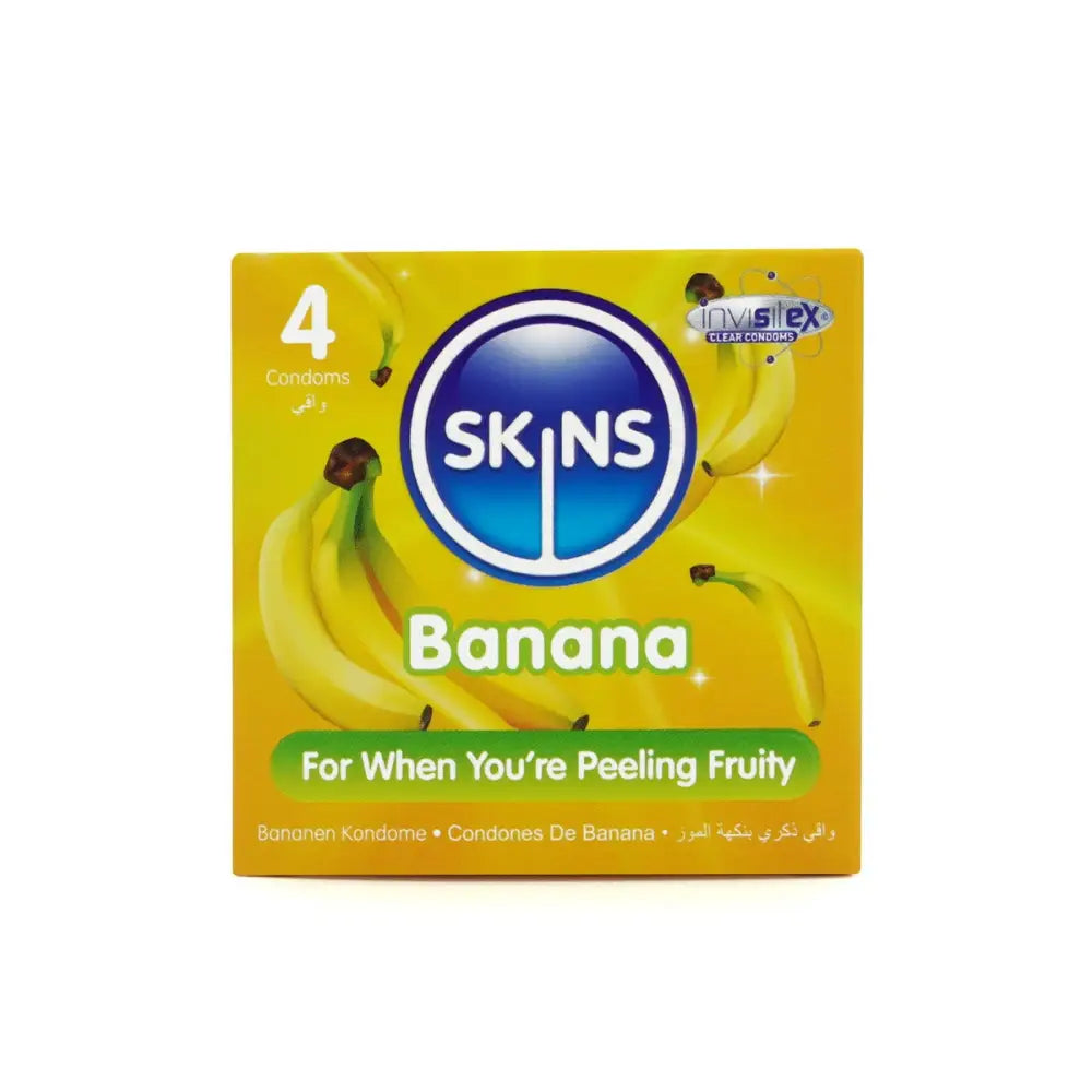 Skins Condoms Banana 4 Pack - Save 20% - Fast Shipping - Sale United Kingdom Stoke-on-trent