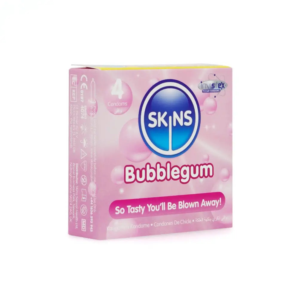 Skins Condoms Bubblegum 4 Pack - Save 20% - Fast Shipping - Sale United Kingdom Stoke-on-trent
