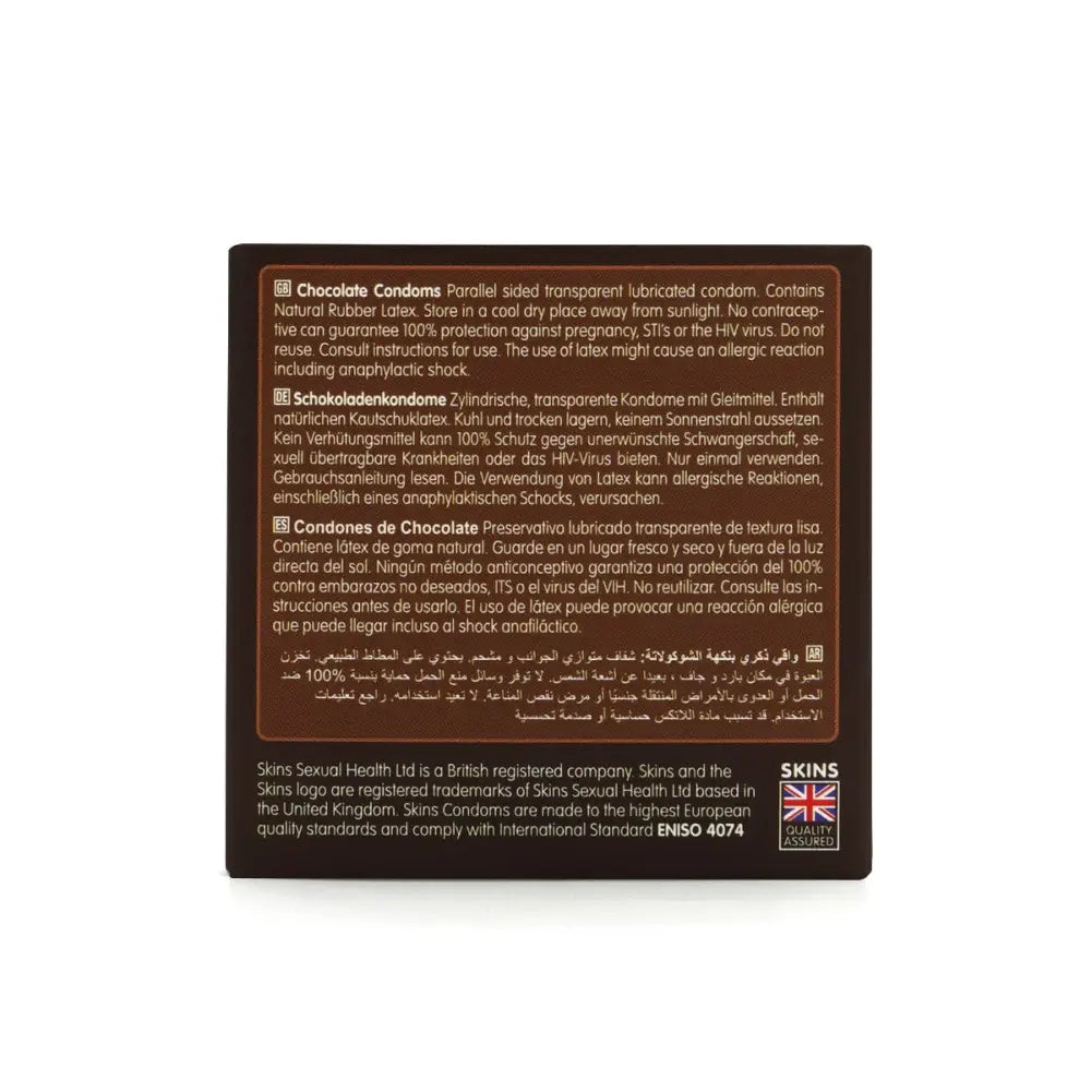 Skins Condoms Chocolate 4 Pack - Save 10% - Fast Shipping - Sale United Kingdom Stoke-on-trent