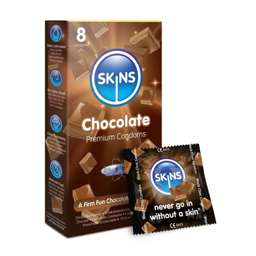 Skins Condoms Chocolate 8 Pack - Save 20% - Fast Shipping - Sale United Kingdom Stoke-on-trent