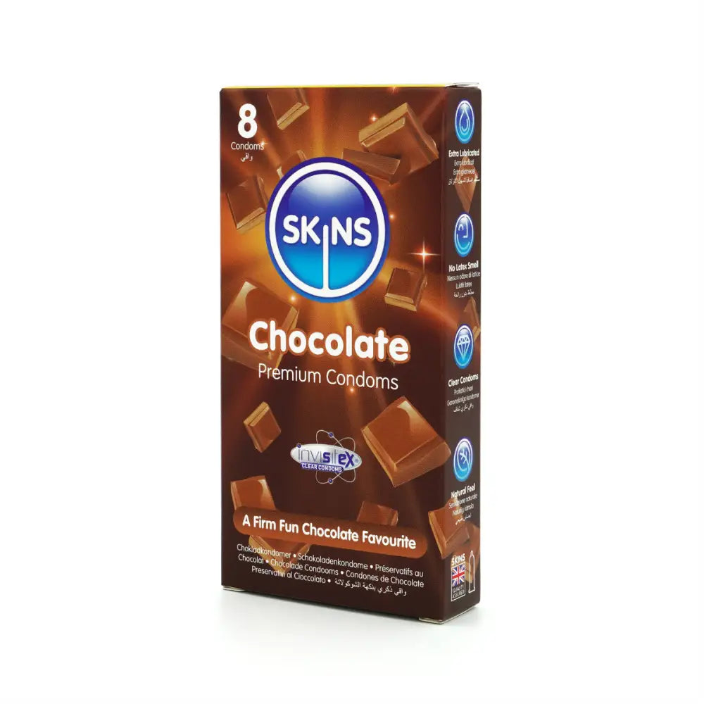 Skins Condoms Chocolate 8 Pack - Save 20% - Fast Shipping - Sale United Kingdom Stoke-on-trent