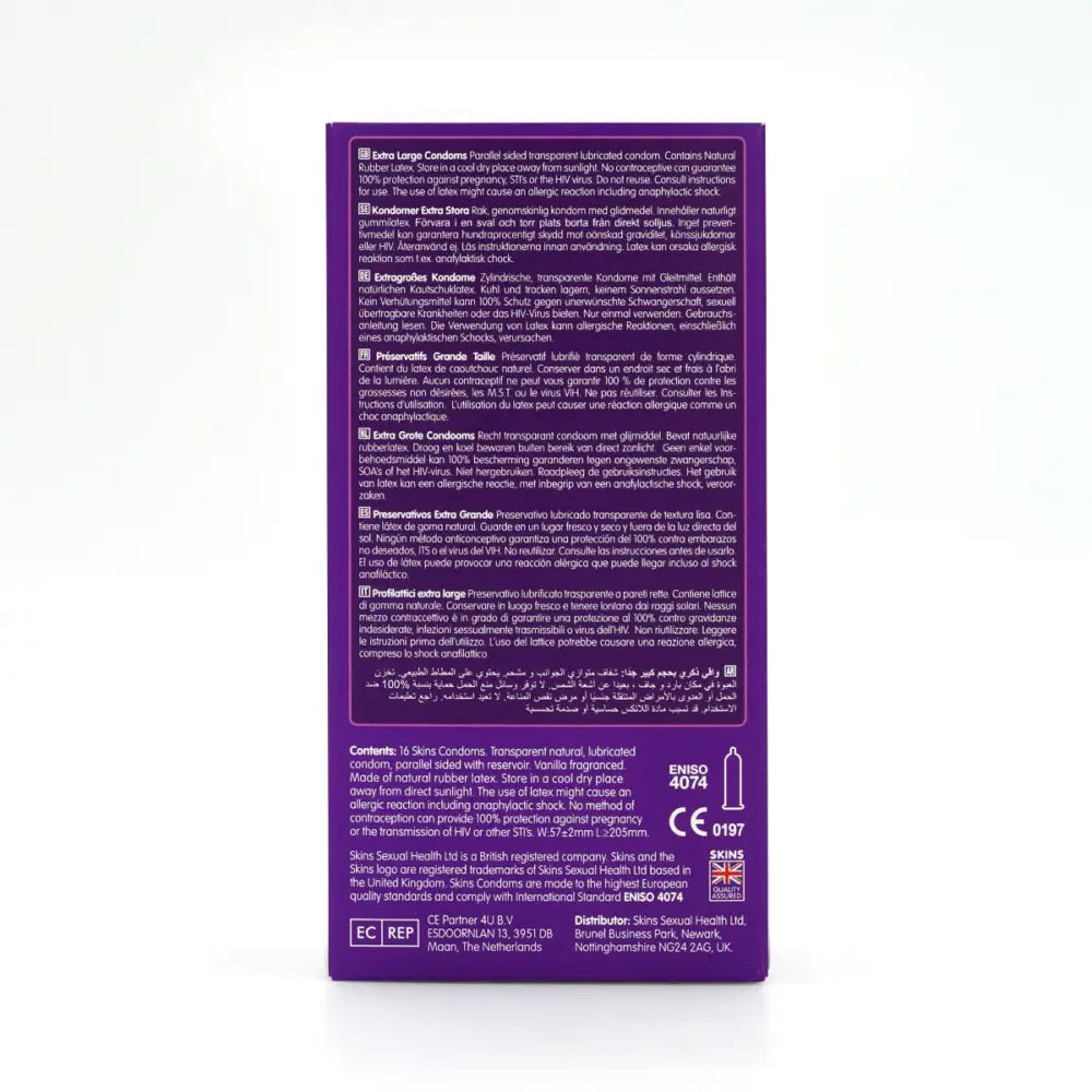 Skins Condoms Extra Large 16 Pack - Save 25% - Fast Shipping - Sale United Kingdom Stoke-on-trent