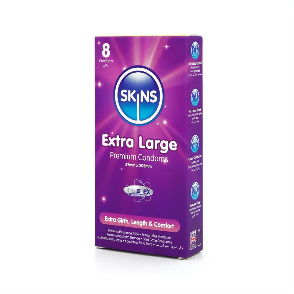 Skins Condoms Extra Large 8 Pack - Save 20% - Fast Shipping - Sale United Kingdom Stoke-on-trent