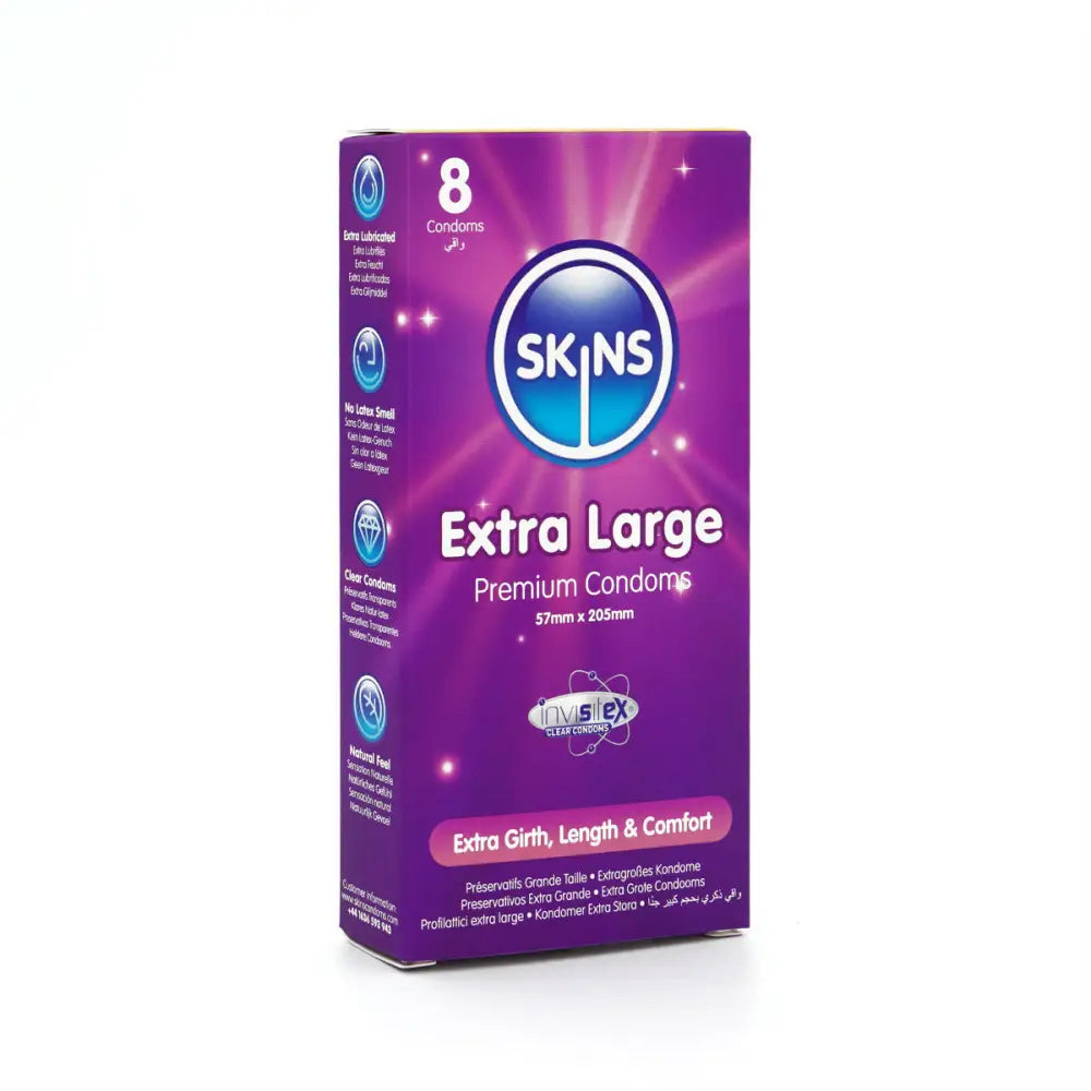 Skins Condoms Extra Large 8 Pack - Save 20% - Fast Shipping - Sale United Kingdom Stoke-on-trent
