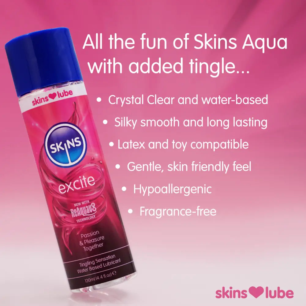 Skins Excite Tingling Water Based Lubricant - 5ml Foil - Save 25% - Fast Shipping - Sale United Kingdom Stoke-on-trent