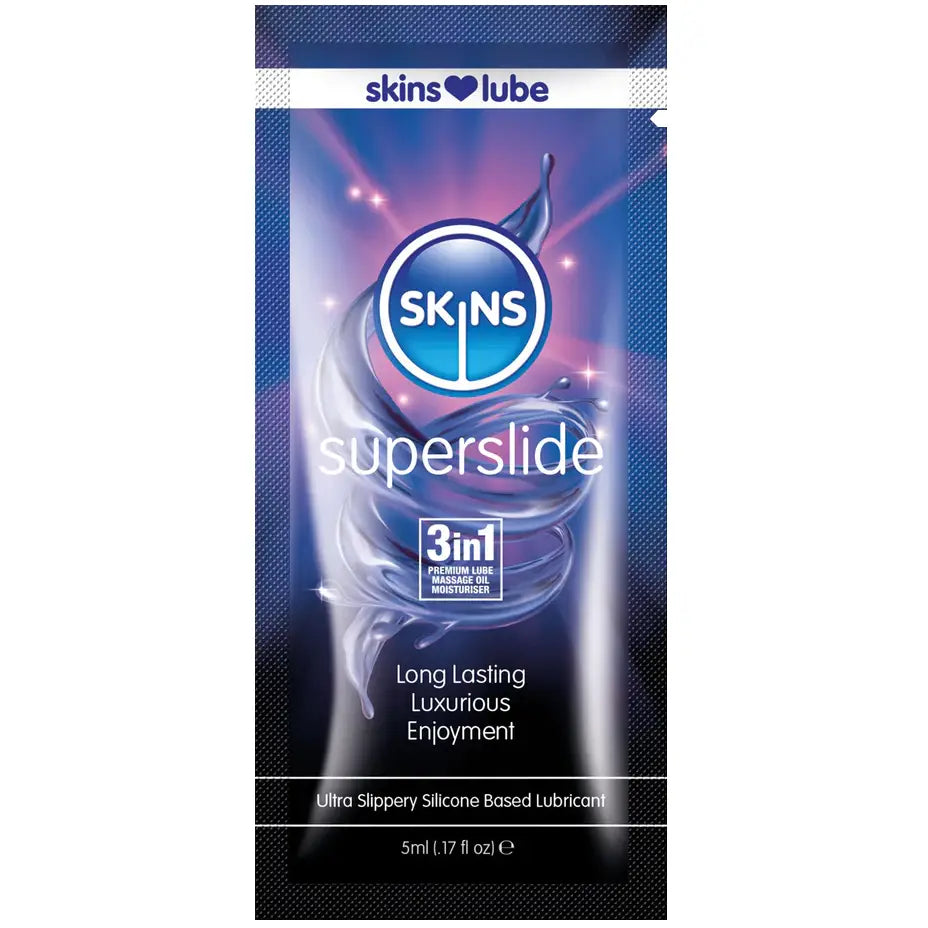 Skins Super Slide Silicone Lubricant - 5ml Foil - Save 25% - Fast Shipping - Sale United Kingdom Stoke-on-trent