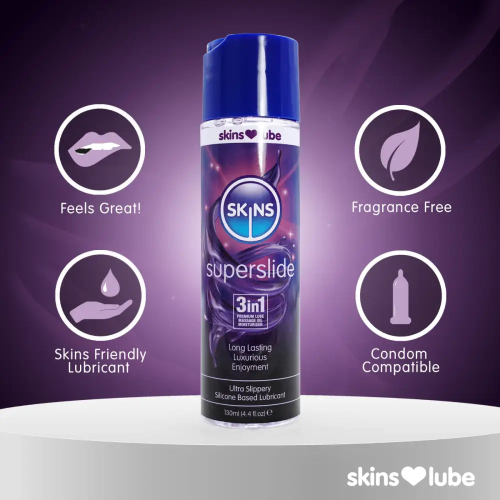 Skins Superslide Silicone Based Lubricant 4.4 Fl Oz (130ml) - Save 10% - Fl Oz - Fast - Sale United Kingdom Stoke-on-trent