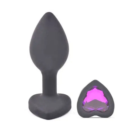 Small Heart Shaped Diamond Base Black Butt Plug - Save 15% - Fast - Sale United Kingdom Stoke-on-trent