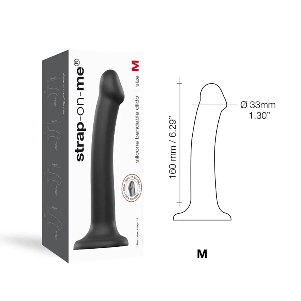 Strap on me - Semi-realistic Dual Density Bendable Dildo Black - m - Save 10% - on me - Semi-realistic - m - United Kingdom Stoke-on-trent