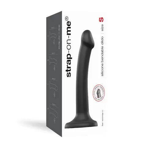 Strap-on-me Semi-realistic Dual Density Bendable Dildo Black Small - Strap Ons - Save 15% - Strap-on-me Semi-realistic - United Kingdom