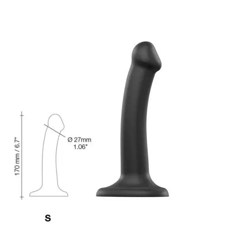 Strap-on-me Semi-realistic Dual Density Bendable Dildo Black Small - Strap Ons - Save 15% - Strap-on-me Semi-realistic - United Kingdom