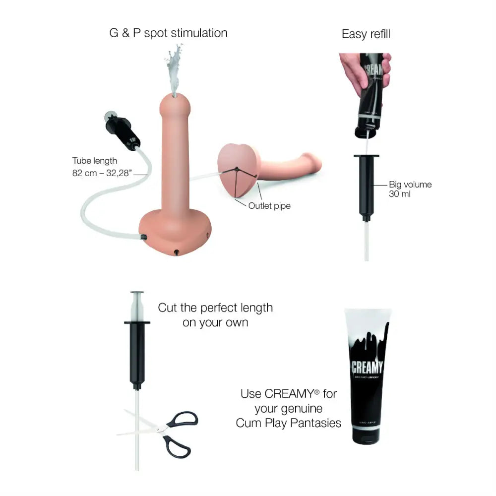 Strap on me Squirting Cum Dildo Semi-realistic Vanilla Large - Save 10% - Strap-on – Silicone (large) - Dildos United Kingdom Stoke-on-trent