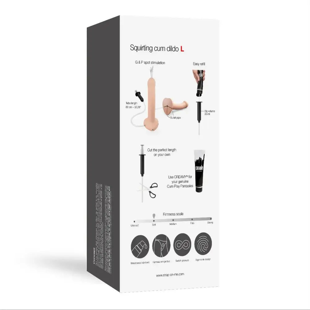 Strap on me Squirting Cum Dildo Semi-realistic Vanilla Large - Save 10% - Strap-on – Silicone (large) - Dildos United Kingdom Stoke-on-trent