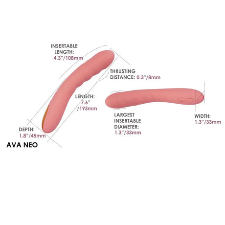 Svakom Ava Neo Interactive Thrusting Vibrator Pink - Fast Shipping - United Kingdom Stoke-on-trent
