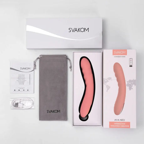 Svakom Ava Neo Interactive Thrusting Vibrator Pink - Fast Shipping - United Kingdom Stoke-on-trent
