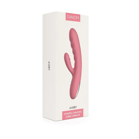 Svakom Avery Thrusting Vibrator with Clitoral Stimulator Pink - Fast - United Kingdom Stoke-on-trent