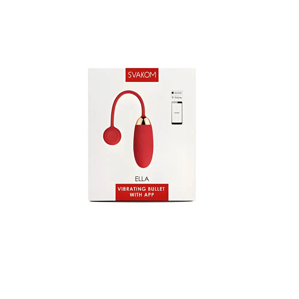 Svakom Ella App Controlled Silicone Vibrating Egg Red - Remote Vibrators - Save 20% - App - Sale United Kingdom Stoke-on-trent