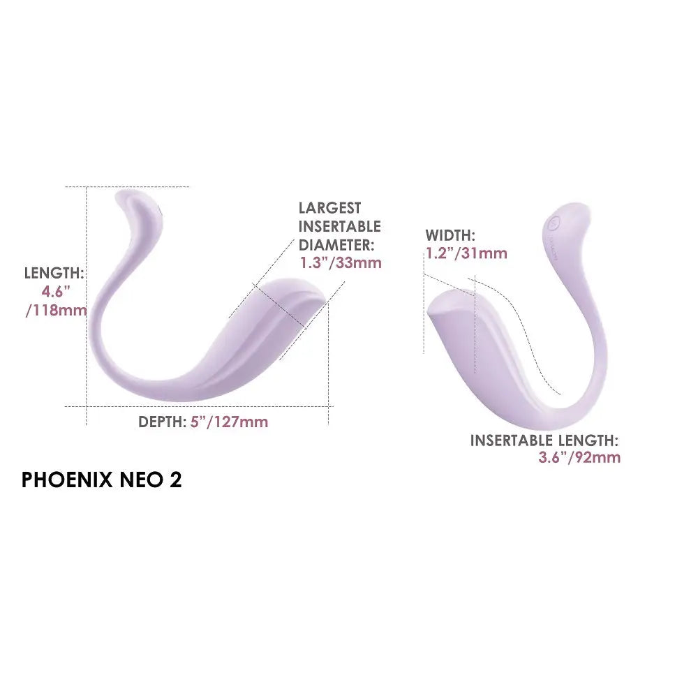 Svakom Phoenix Neo 2 Interactive App Controlled Vibrator Lilac - Fast - United Kingdom Stoke-on-trent