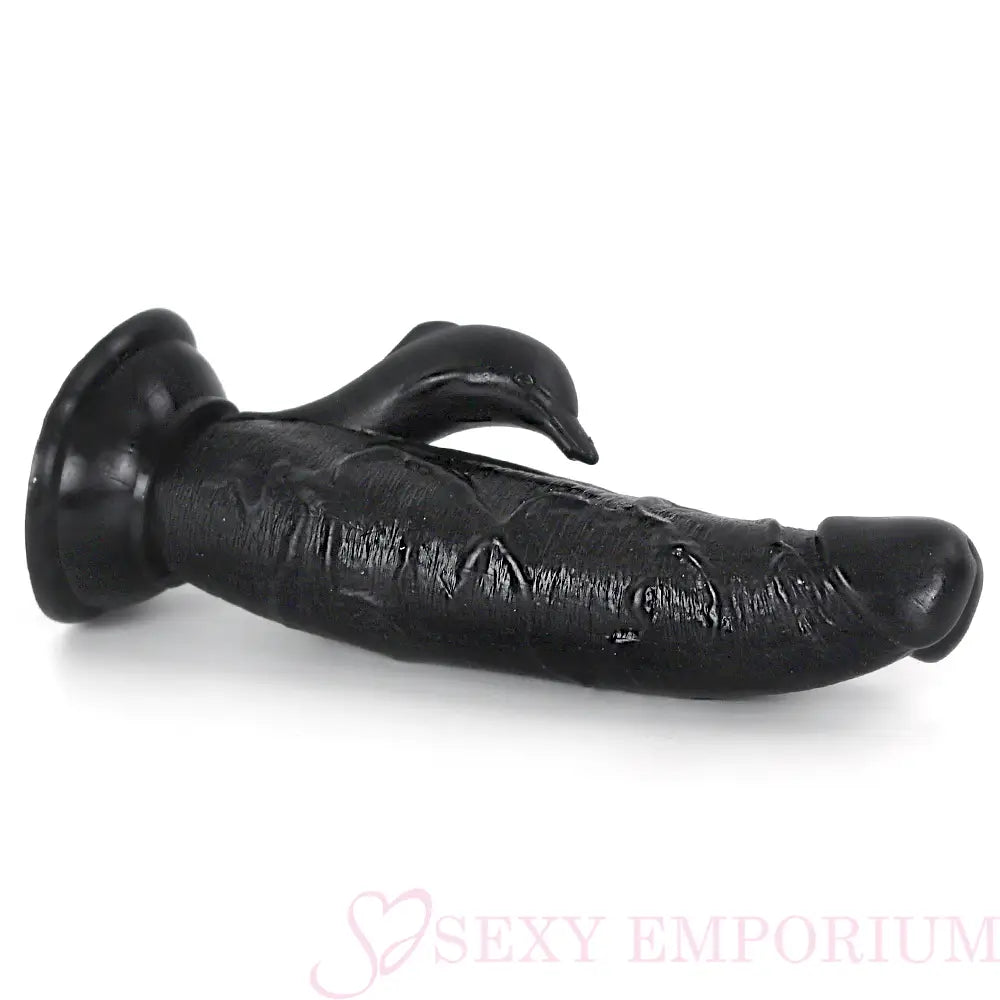 The 8 Inch Dolphin Clit Stim Dildo - Black - Save 20% - Fast Shipping - United Kingdom Stoke-on-trent