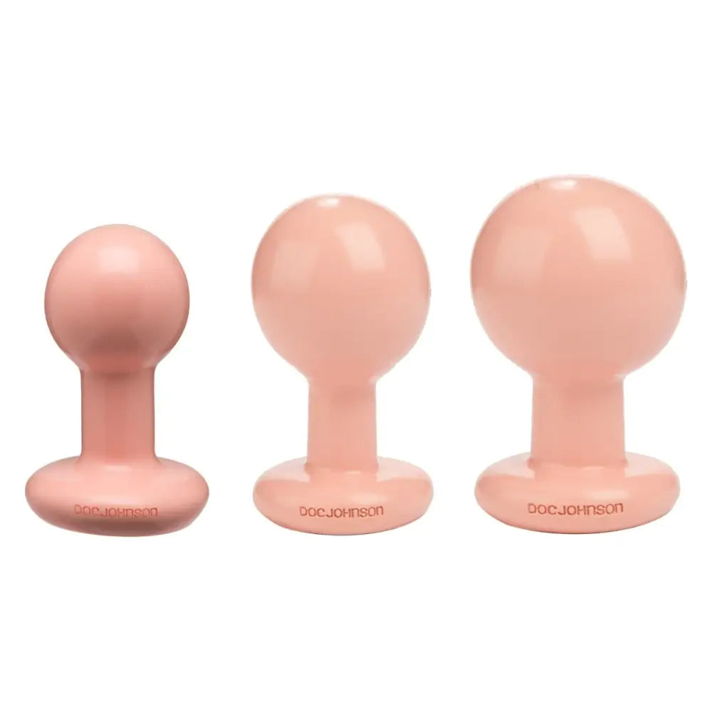 The Classic Round Butt Plug 3 Piece Set Vanilla - Save 10% - Anal Dildos United Kingdom Stoke-on-trent