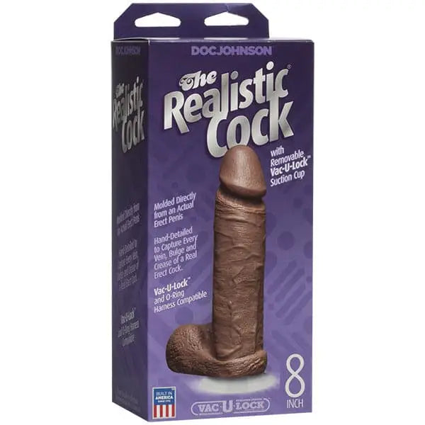 The Realistic Cock 8 Inch Dildo Flesh Brown - Save 20% - Fast Shipping - United Kingdom Stoke-on-trent