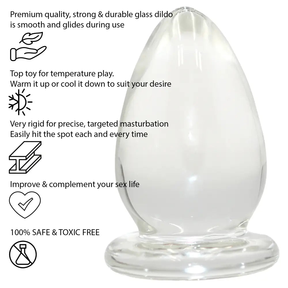 Thick Chode Glass Butt Plug - Sex Toy - Save 20% - Fast Shipping - Anal Dildos United Kingdom Stoke-on-trent