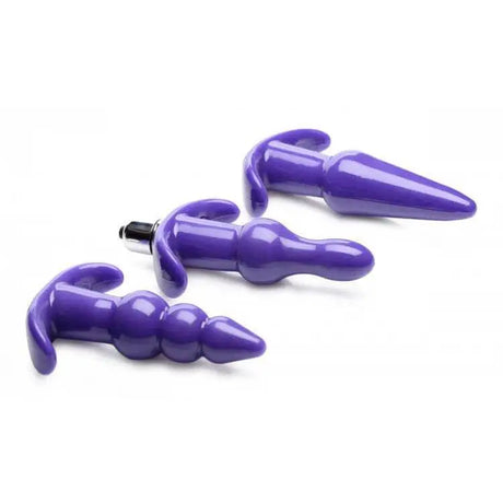 Thrill Trio Purple Anal Plug Set with Vibrator - Save 15% - with - Fast Shipping - United Kingdom Stoke-on-trent