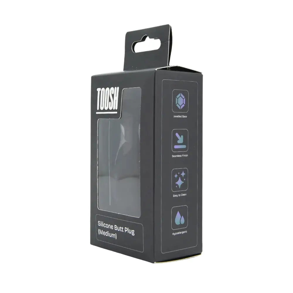 Toosh Black Silicone Butt Plug Medium - Save 10% - Sale United Kingdom Stoke-on-trent