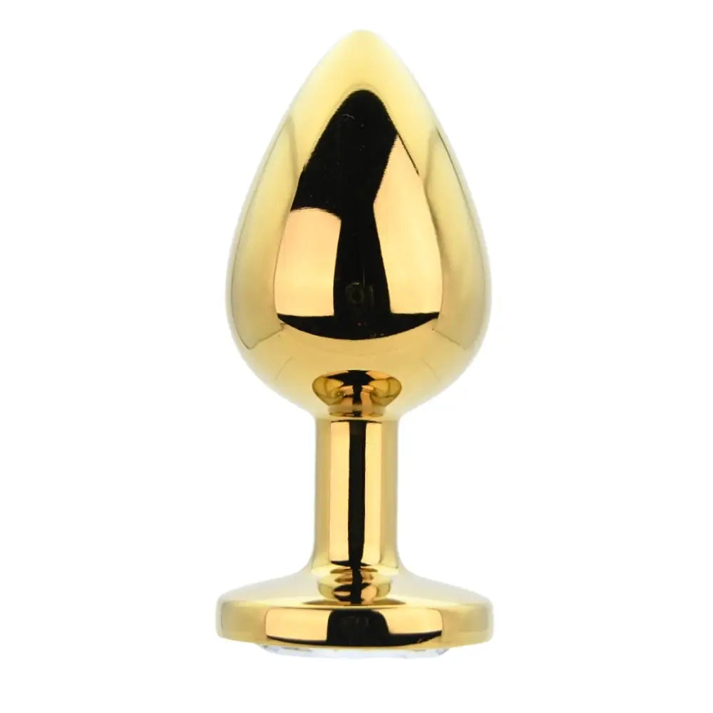 Toosh Gold Metal Butt Plug Large Clear Stone - Save 10% - Sale United Kingdom Stoke-on-trent