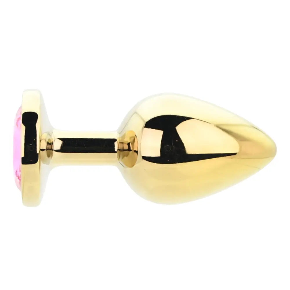 Toosh Gold Metal Butt Plug Large Pink Stone - Save 10% - Sale United Kingdom Stoke-on-trent