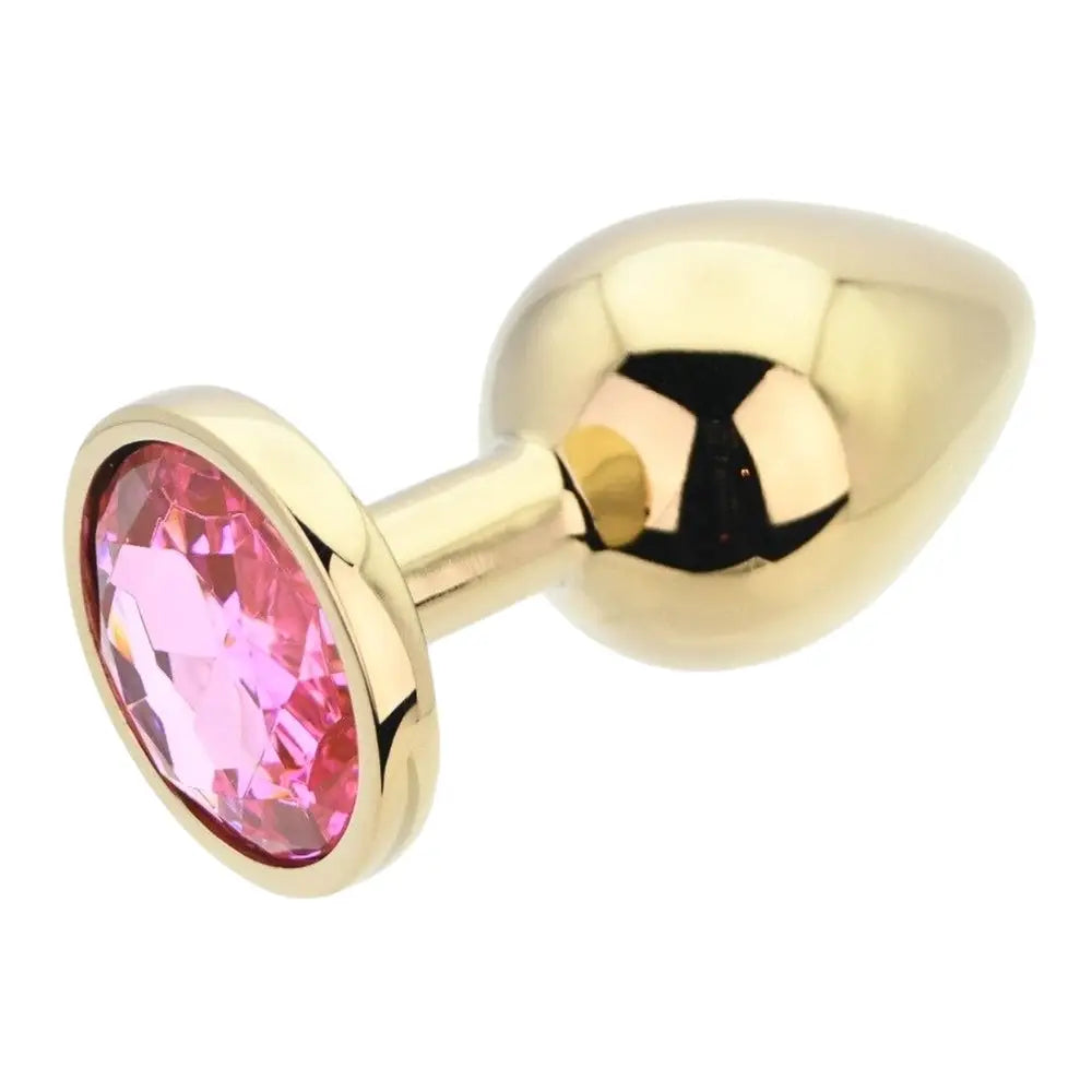 Toosh Gold Metal Butt Plug Large Pink Stone - Save 10% - Sale United Kingdom Stoke-on-trent