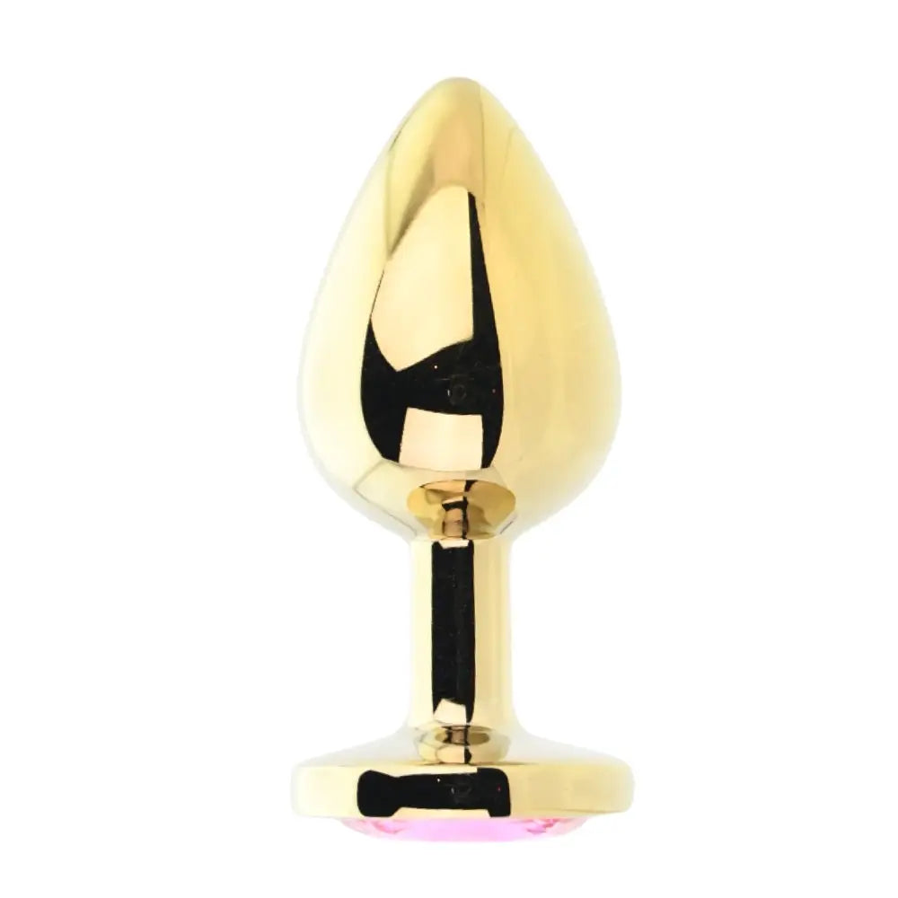 Toosh Gold Metal Butt Plug Large Pink Stone - Save 10% - Sale United Kingdom Stoke-on-trent