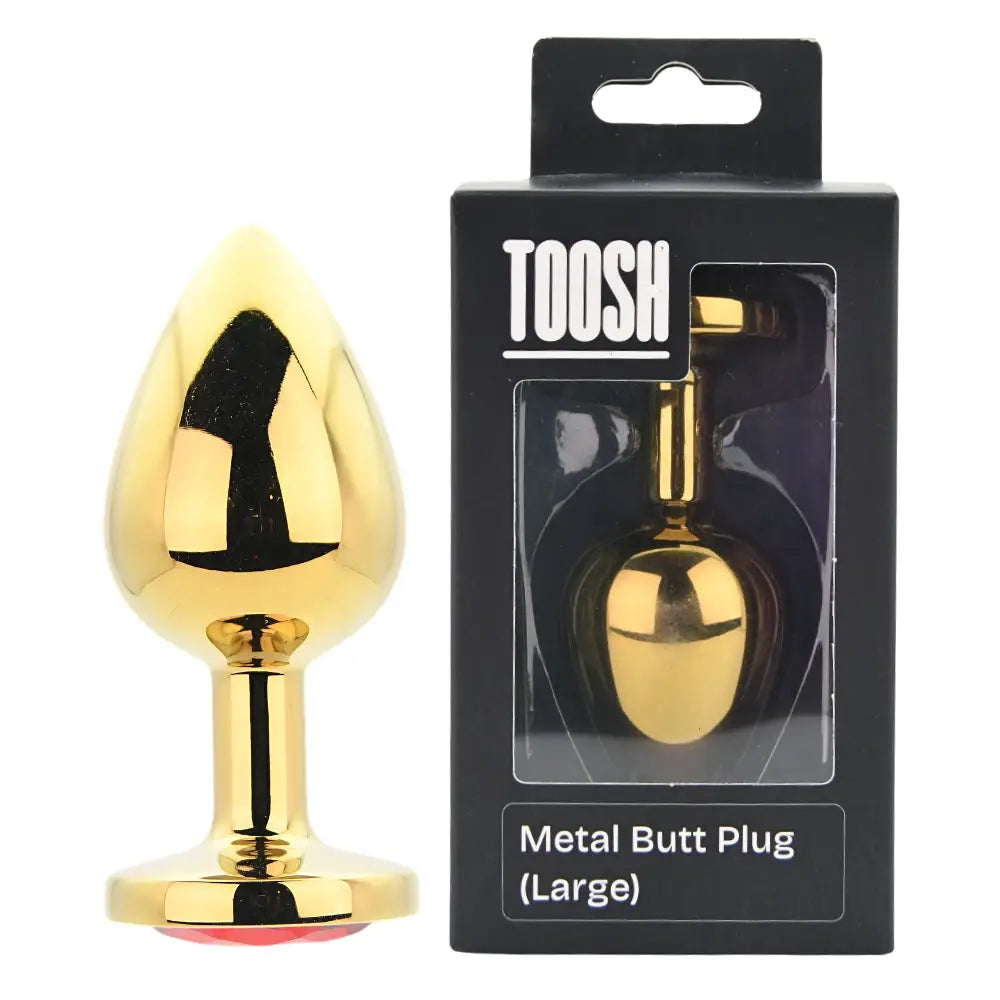 Toosh Gold Metal Butt Plug Large Red Stone - Save 10% - Sale United Kingdom Stoke-on-trent
