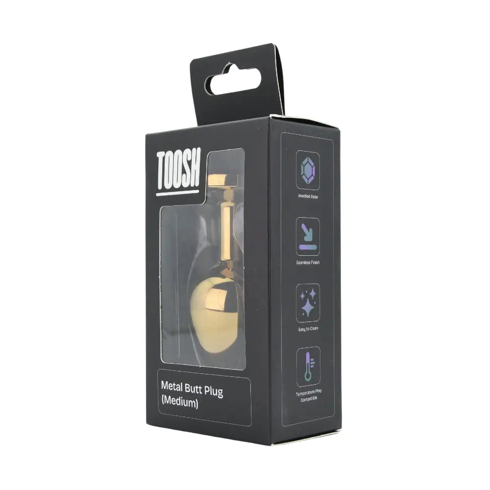 Toosh Gold Metal Butt Plug Medium Red Stone - Save 10% - Sale United Kingdom Stoke-on-trent