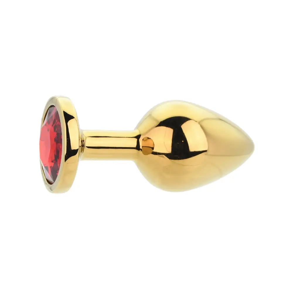 Toosh Gold Metal Butt Plug Medium Red Stone - Save 10% - Sale United Kingdom Stoke-on-trent