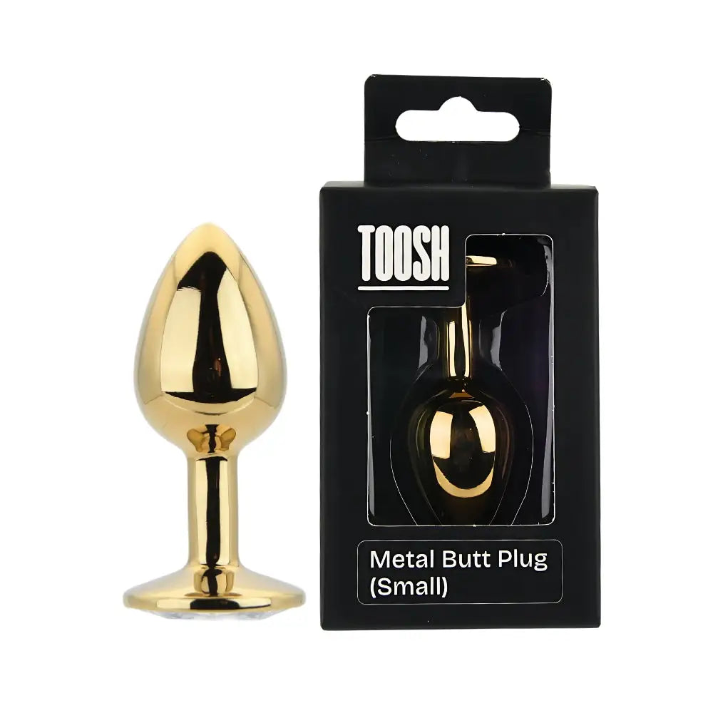 Toosh Gold Metal Butt Plug Small Clear Stone - Save 10% - Sale United Kingdom Stoke-on-trent