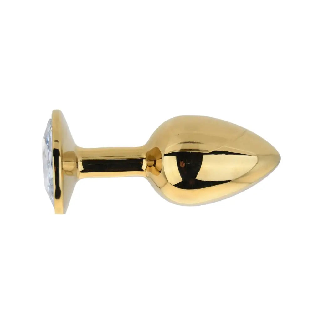 Toosh Gold Metal Butt Plug Small Clear Stone - Save 10% - Sale United Kingdom Stoke-on-trent