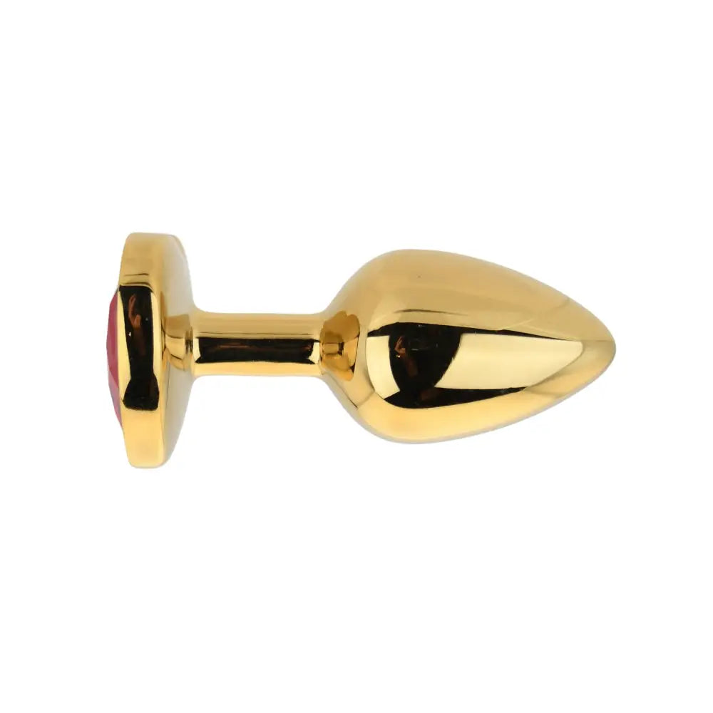 Toosh Heart Shaped Gold Butt Plug with Red Stone Small - Save 10% - Anal Dildos United Kingdom Stoke-on-trent