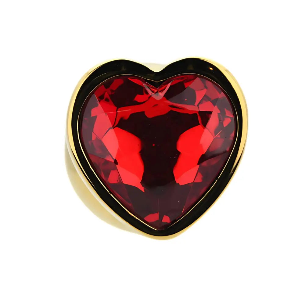 Toosh Heart Shaped Gold with Red Stone Medium - New Products – Latest Sex Toys & Adult Arrivals United Kingdom Stoke-on-trent