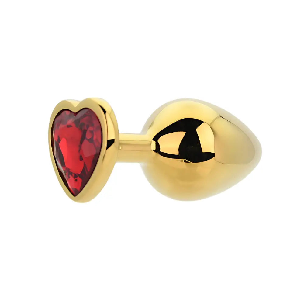 Toosh Heart Shaped Gold with Red Stone Medium - New Products – Latest Sex Toys & Adult Arrivals United Kingdom Stoke-on-trent
