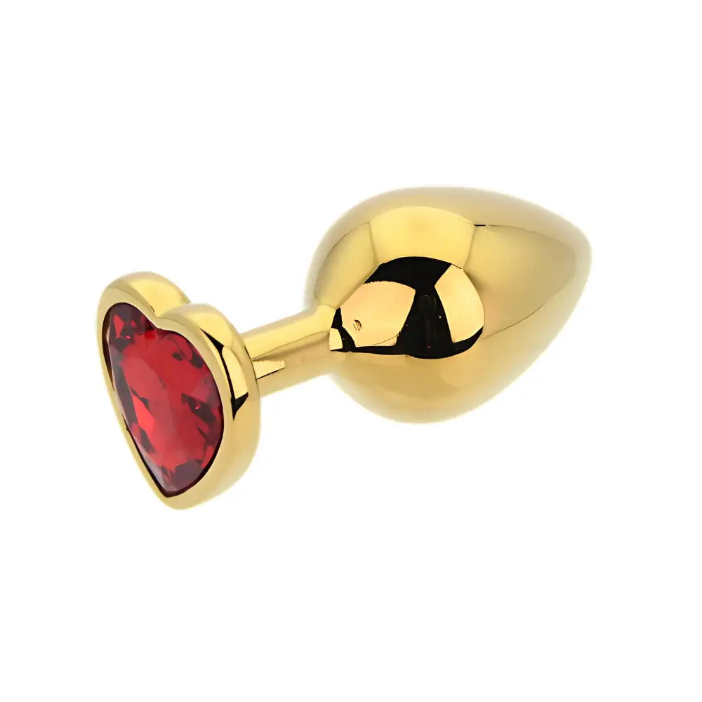 Toosh Heart Shaped Gold with Red Stone Medium - New Products – Latest Sex Toys & Adult Arrivals United Kingdom Stoke-on-trent