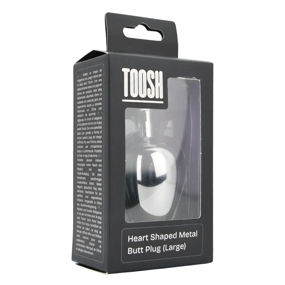 Toosh Heart Shaped Silver Butt Plug with Red Stone Large - Save 10% - Anal Dilators United Kingdom Stoke-on-trent