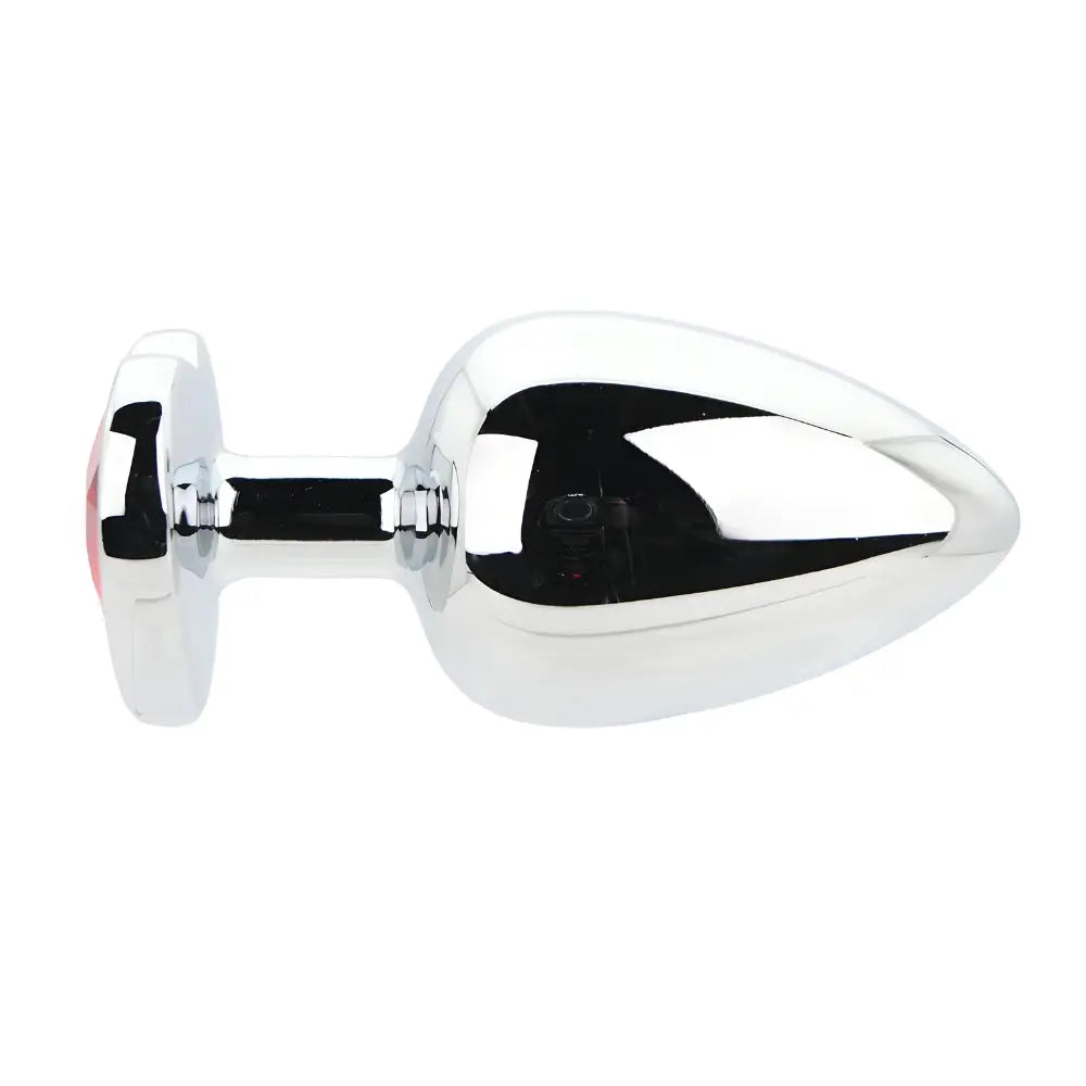 Toosh Heart Shaped Silver Butt Plug with Red Stone Large - Save 10% - Anal Dilators United Kingdom Stoke-on-trent