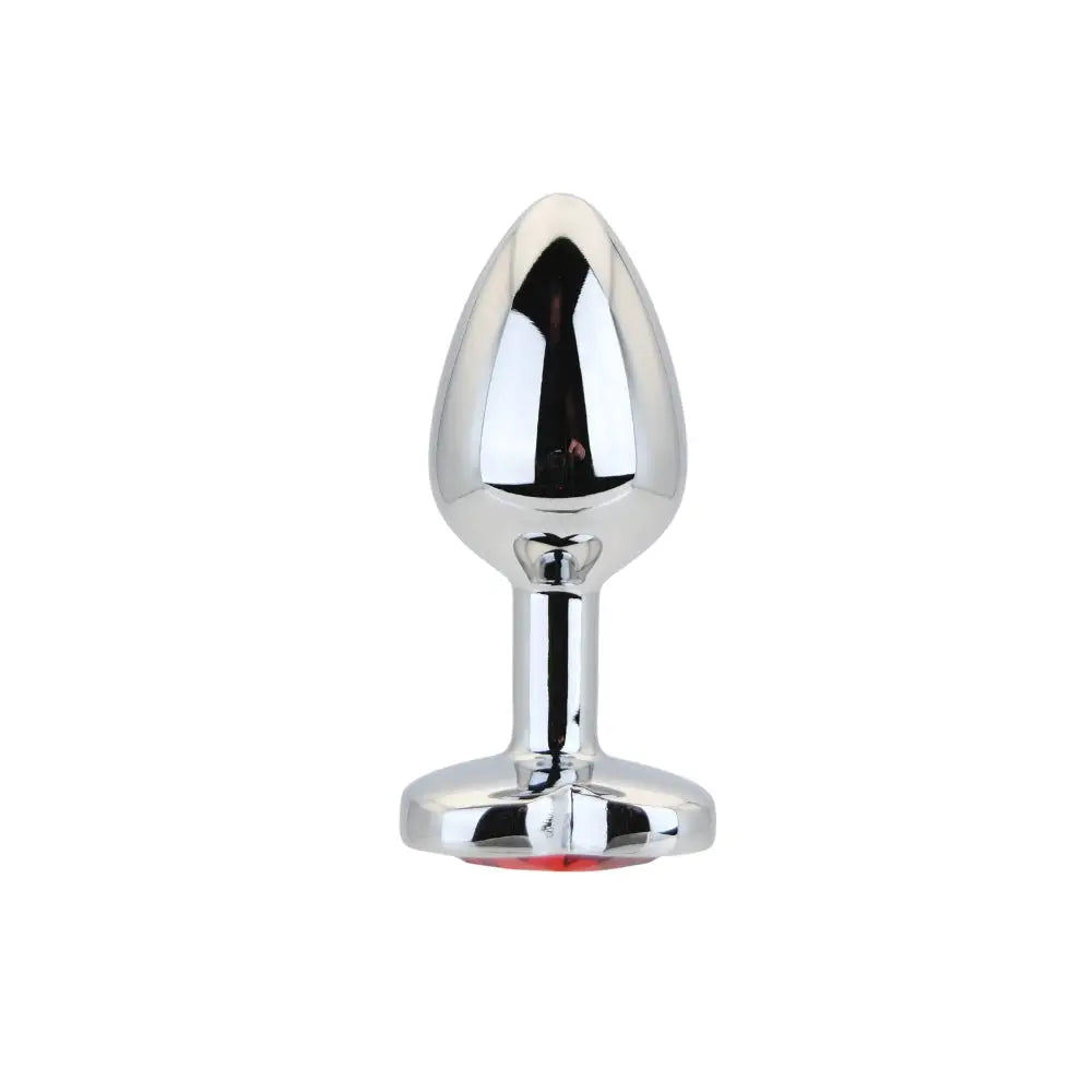 Toosh Heart Shaped Silver Butt Plug with Red Stone Small - Save 15% - Anal Dildos United Kingdom Stoke-on-trent