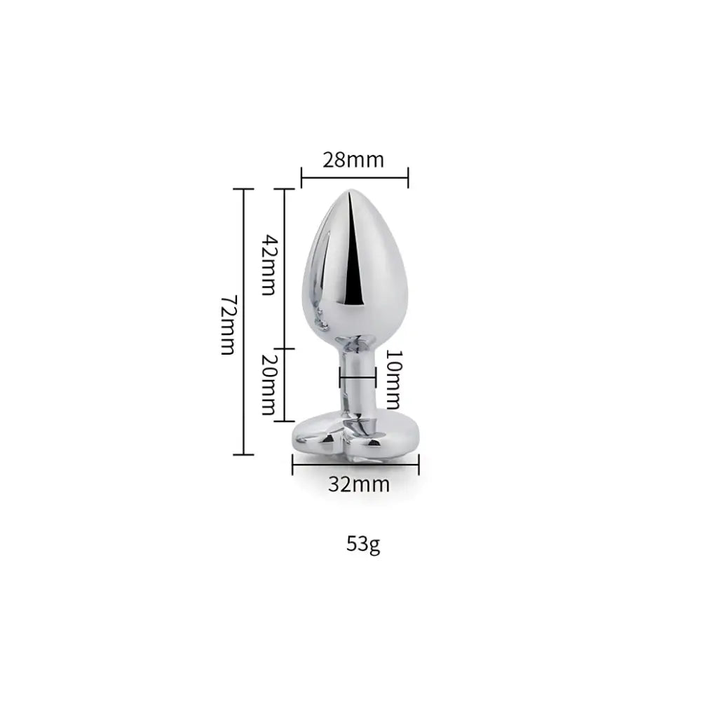 Toosh Heart Shaped Silver Butt Plug with Red Stone Small - Save 15% - Anal Dildos United Kingdom Stoke-on-trent